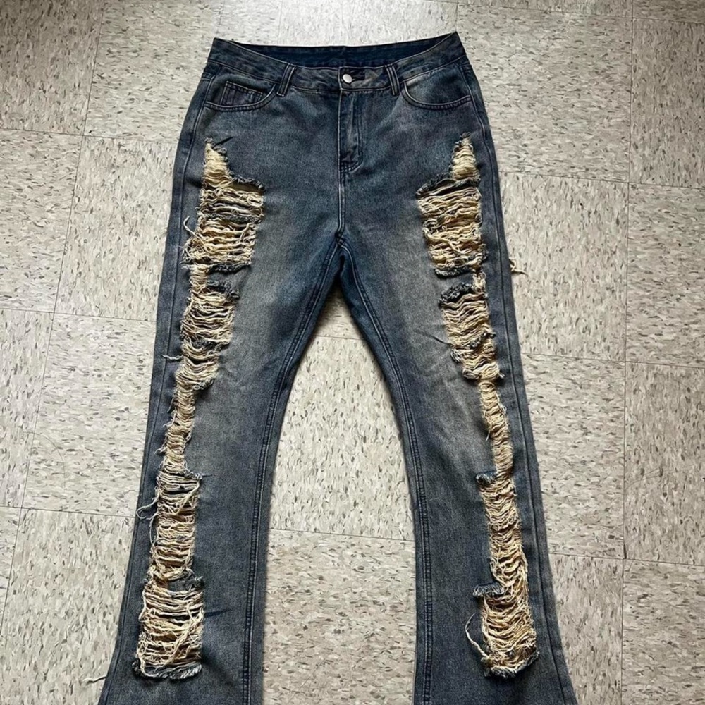 SHEIN Distressed Blue Jeans
